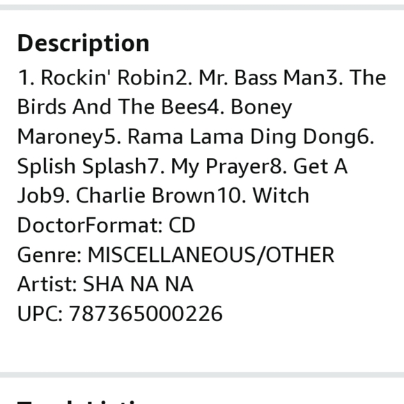 K-Tel Greatest Hits: Sha Na Na Audio CD - Picture 5 of 5